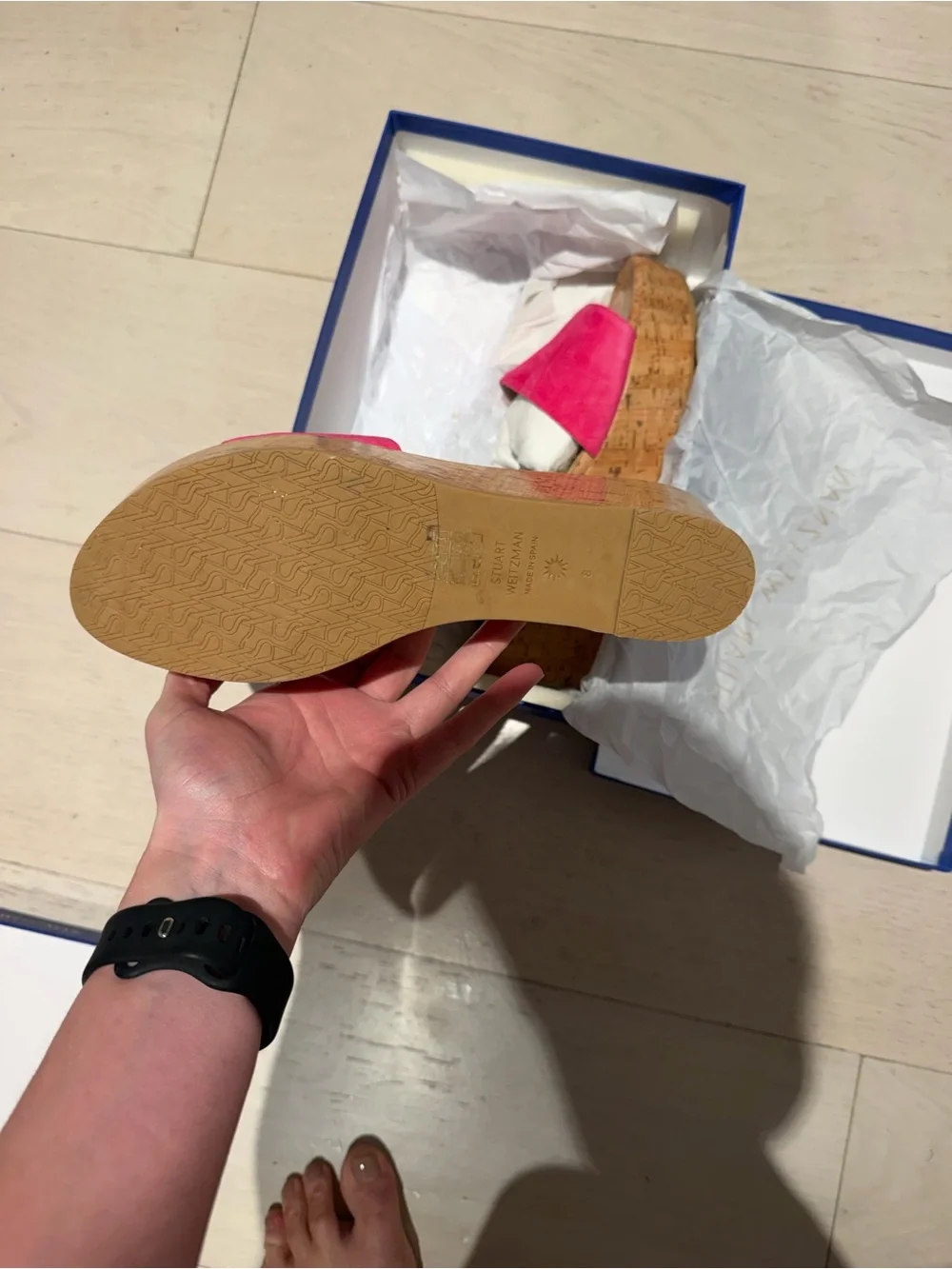 Stuart Weitzman Summer Wedge Magenta - Picture 3 of 5